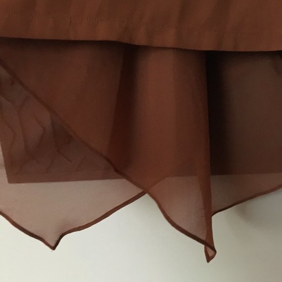 NWOT Flowy Boho Chestnut Brown High Low Dress - Picture 10 of 16